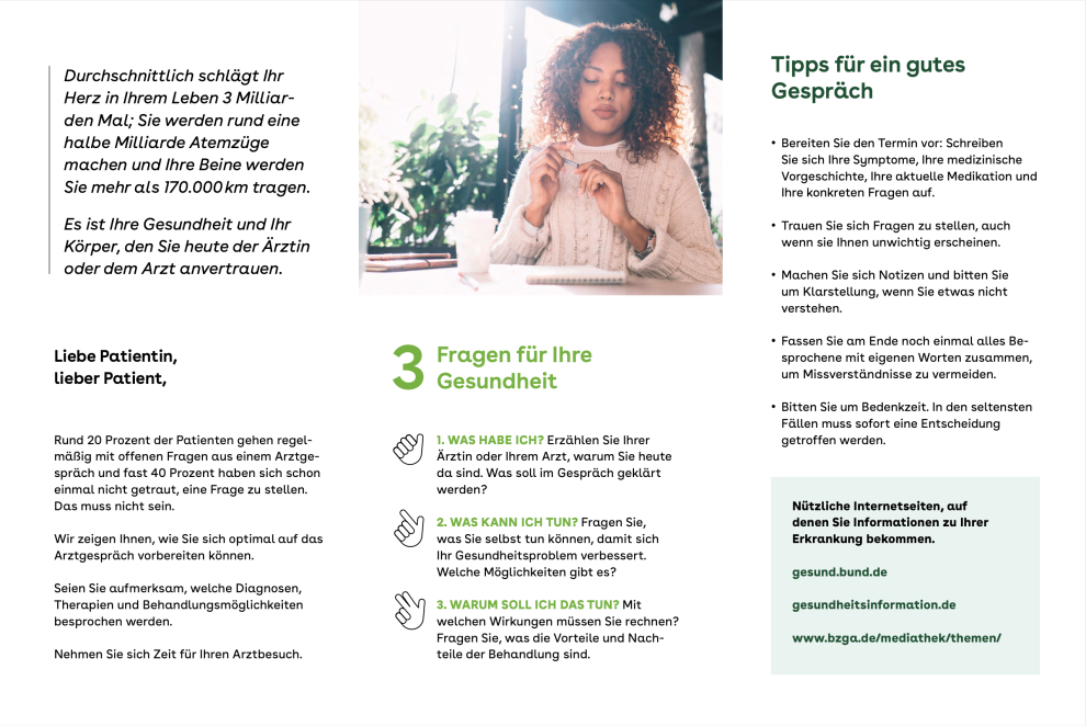Ein Mockup eines Flyer des AOK - Studi Projekt